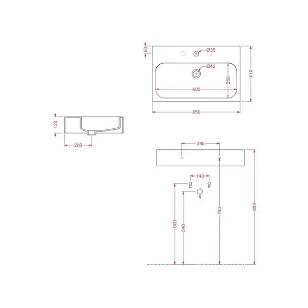 ARTCERAM Раковина подвесная ArtCeram BLOCK 65х41 см BKL001 фото 3 Aquada.com.ua ARTCERAM Раковина подвесная ArtCeram BLOCK 65х41 см BKL001 фото 3 Aquada.com.ua