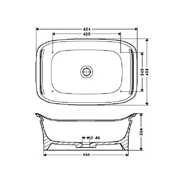 Накладная раковина Axor(Hansgrohe) Urquiola (11300000) фото 2 Aquada.com.ua