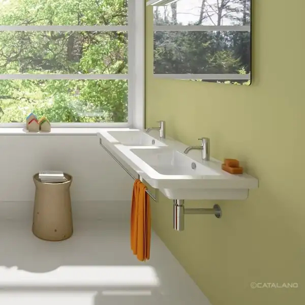 Раковина двойная Catalano New Light 125 х 48 см (1125LI00) фото 3 Aquada.com.ua