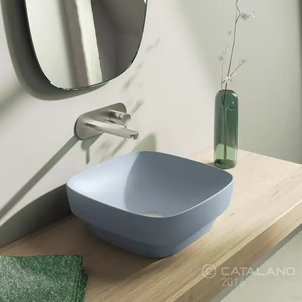 Раковина накладная на столешницу Catalano Green Lux / Colori 40 х 40 см, голубой матовый (140AGRLXAS) фото 2 Aquada.com.ua