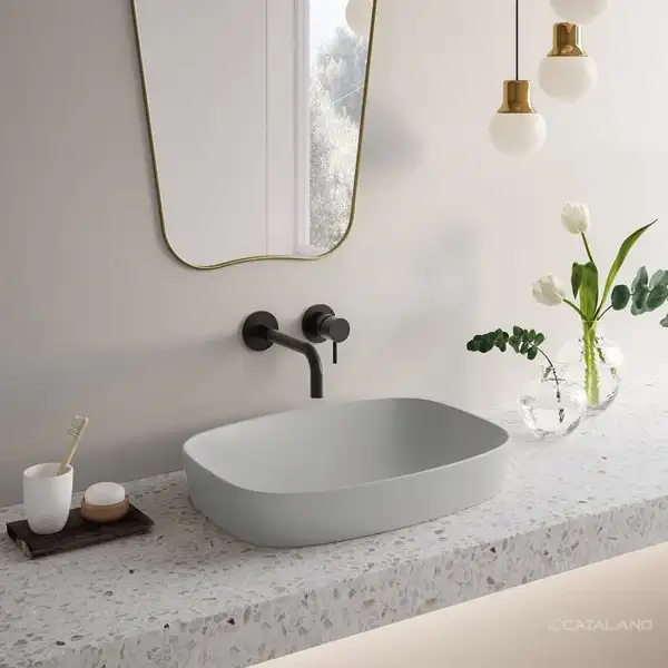 Раковина накладная на столешницу Catalano Green Lux / Colori 60 х 38 см Satin cement (160AGRLXCS) фото 2 Aquada.com.ua Раковина накладная на столешницу Catalano Green Lux / Colori 60 х 38 см Satin cement (160AGRLXCS) фото 2 Aquada.com.ua