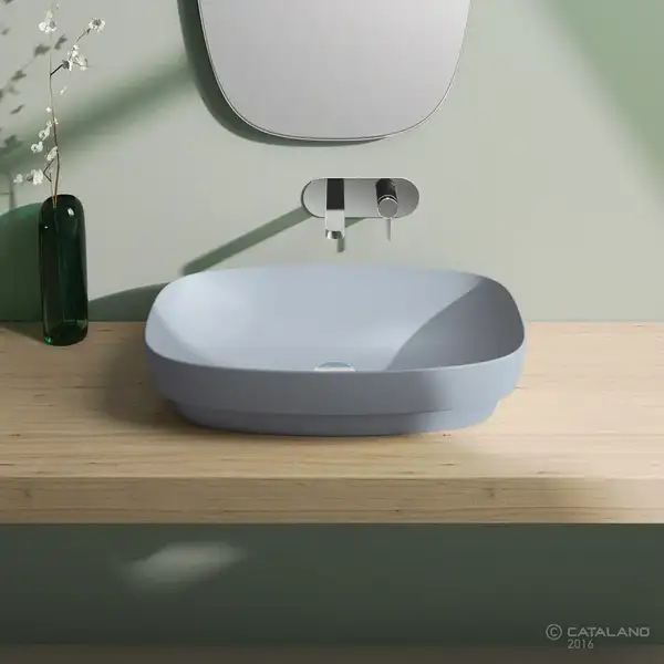 Раковина накладная на столешницу Catalano Green Lux / Colori 65 х 40 см, голубой матовый (165AGRLXAS) фото 2 Aquada.com.ua Раковина накладная на столешницу Catalano Green Lux / Colori 65 х 40 см, голубой матовый (165AGRLXAS) фото 2 Aquada.com.ua