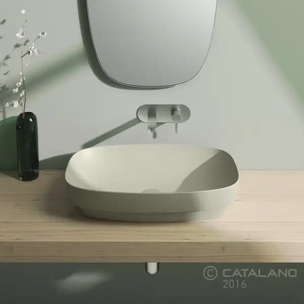 Раковина накладная на столешницу Catalano Green Lux / Colori 65 х 40 см, серый матовый (165AGRLXGS) фото 2 Aquada.com.ua