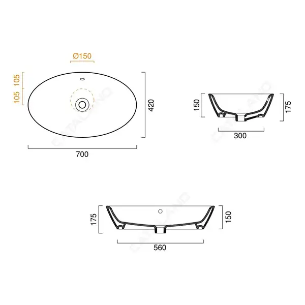 Раковина накладная на столешницу Catalano Velis 70 x 42см (170APVL00 (170VLN00)) фото 3 Aquada.com.ua Раковина накладная на столешницу Catalano Velis 70 x 42см (170APVL00 (170VLN00)) фото 3 Aquada.com.ua