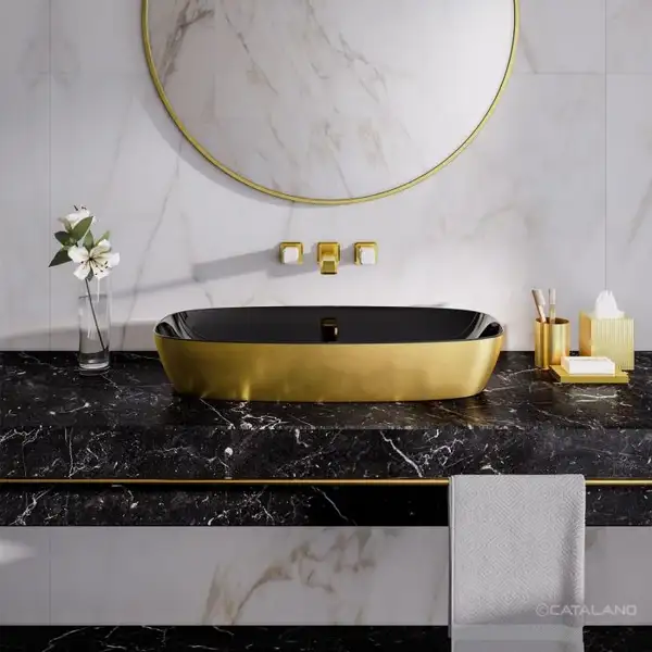 Раковина накладная на столешницу Catalano Gold & Silver 80 х 40 см (180APGRLXNO) фото 2 Aquada.com.ua Раковина накладная на столешницу Catalano Gold & Silver 80 х 40 см (180APGRLXNO) фото 2 Aquada.com.ua