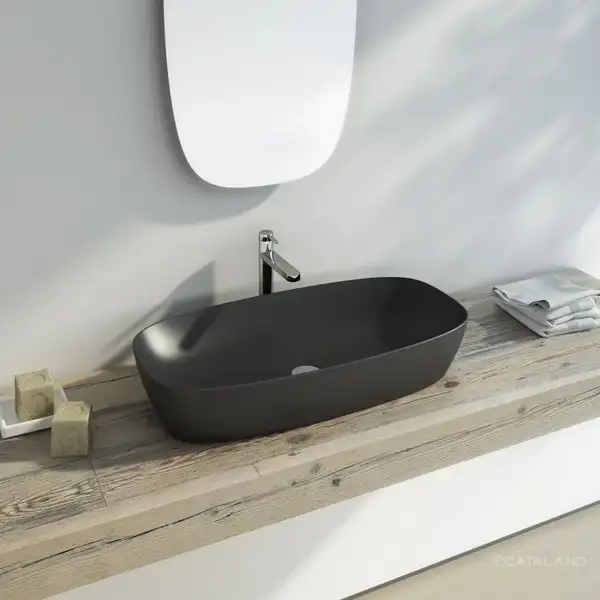 Раковина накладная на столешницу Catalano Сolori Satin black 80 х 40 см (180APGRLXNS) фото 2 Aquada.com.ua