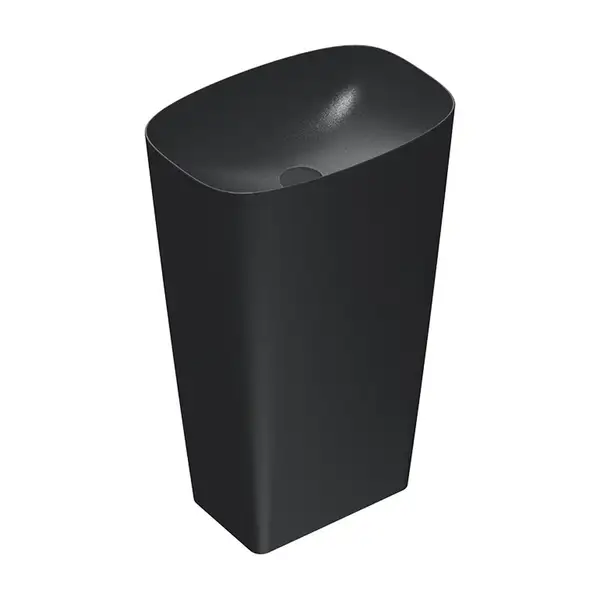Раковина отдельностоящая 55 х 38 х h85 см Catalano Green Lux (слив в стену), чёрный матовый (1FRPGRLXNS) фото 1 Aquada.com.ua