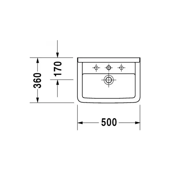 Раковина Duravit Starck 3 50х36 см (0300500000) фото 3 Aquada.com.ua