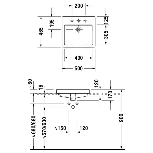 Раковина встраиваемая на столешницу (сверху) Duravit Me by Starck 50 х 46,5 см (0315500000) фото 2 Aquada.com.ua Раковина встраиваемая на столешницу (сверху) Duravit Me by Starck 50 х 46,5 см (0315500000) фото 2 Aquada.com.ua