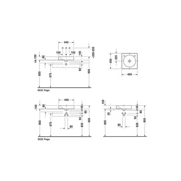 Раковина на столешницу Duravit Architec, без отверстия для смесителя (0320450000) фото 2 Aquada.com.ua