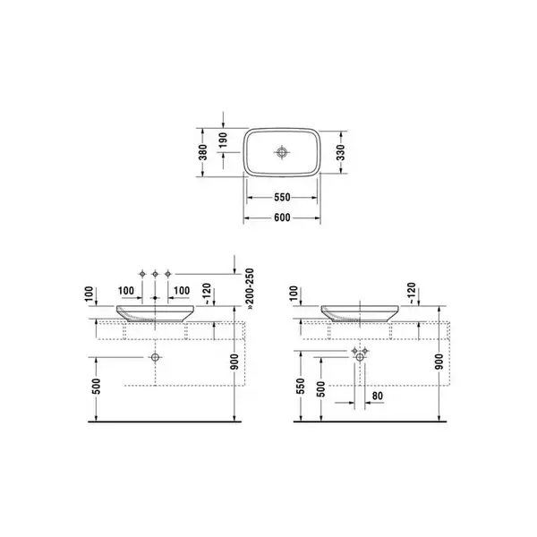 Раковина накладная на столешницу Duravit DuraStyle 60 х 38 см (0349600000) фото 4 Aquada.com.ua Раковина накладная на столешницу Duravit DuraStyle 60 х 38 см (0349600000) фото 4 Aquada.com.ua