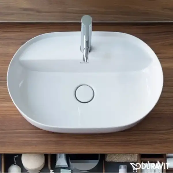 Раковина на столешницу Duravit Luv 400мм, с плоскостью для смесителя (0380600000) фото 2 Aquada.com.ua