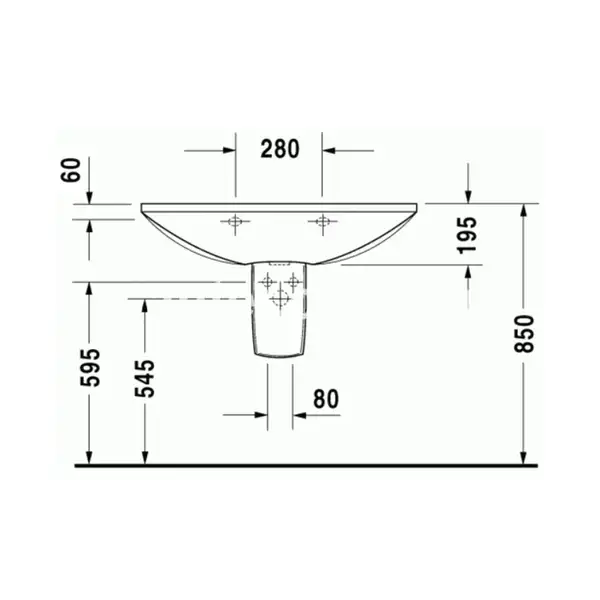 Подвесной умывальник Duravit Caro 900х595 мм. (0434900000) фото 5 Aquada.com.ua