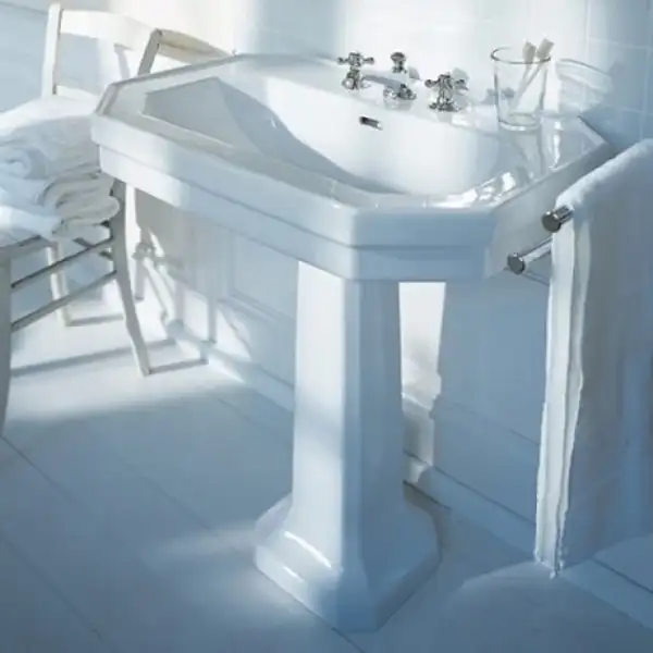 Подвесной умывальник Duravit 1930, 3 отверстие под смеситель (0438700030) фото 3 Aquada.com.ua