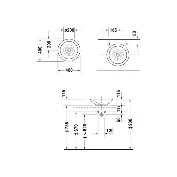 Раковина накладная на столешницу Duravit Bagnella Ø 40 см (0451400000) фото 3 Aquada.com.ua Раковина накладная на столешницу Duravit Bagnella Ø 40 см (0451400000) фото 3 Aquada.com.ua
