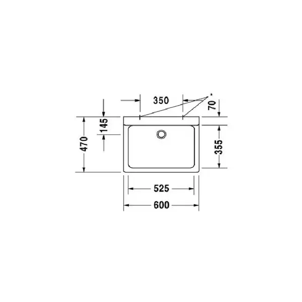 Раковина Duravit Vero 60х47 см (0453600000) фото 3 Aquada.com.ua