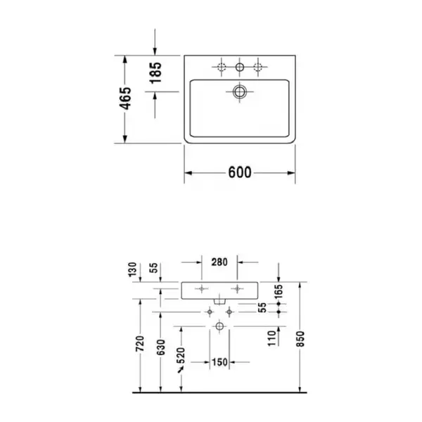 Раковина накладнафя на столешницу Duravit Vero 60х46,5 см (0454600000) фото 4 Aquada.com.ua Раковина накладнафя на столешницу Duravit Vero 60х46,5 см (0454600000) фото 4 Aquada.com.ua