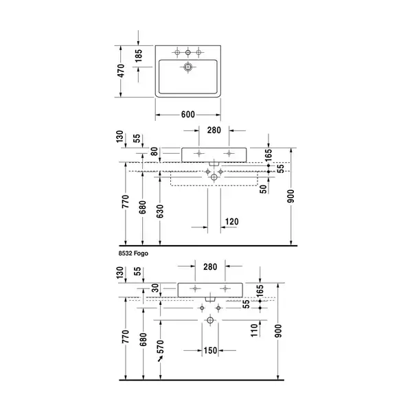Раковина накладная на столешницу Duravit Vero 60х47 см (0454600027) фото 2 Aquada.com.ua Раковина накладная на столешницу Duravit Vero 60х47 см (0454600027) фото 2 Aquada.com.ua