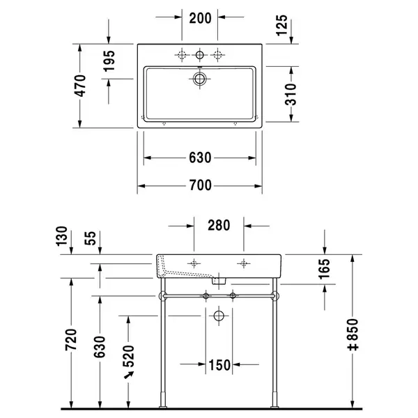 Раковина мебельная Duravit Vero 70 х 47 см (0454700027) фото 2 Aquada.com.ua Раковина мебельная Duravit Vero 70 х 47 см (0454700027) фото 2 Aquada.com.ua