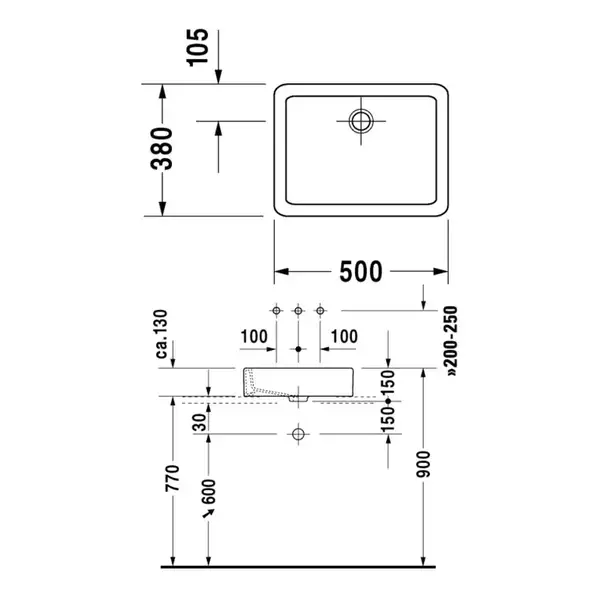 Раковина накладная на столешницу Duravit Vero 50х38 см (0455500000) фото 2 Aquada.com.ua Раковина накладная на столешницу Duravit Vero 50х38 см (0455500000) фото 2 Aquada.com.ua