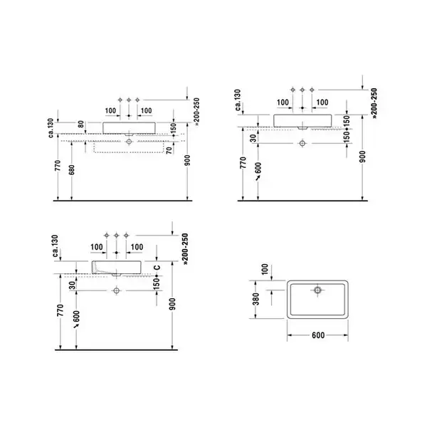 Раковина накладная на столешницу Duravit DuraStyle 60х38 см (0455600000) фото 4 Aquada.com.ua