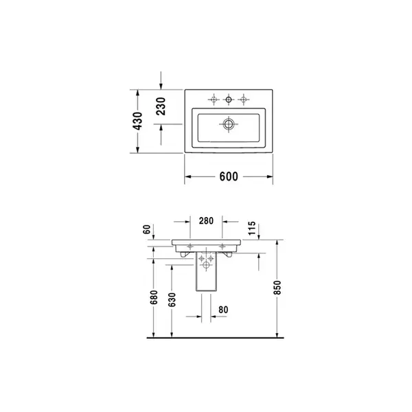Раковина для мебели Duravit 2nd floor 60х43 см (0491600000) фото 2 Aquada.com.ua Раковина для мебели Duravit 2nd floor 60х43 см (0491600000) фото 2 Aquada.com.ua