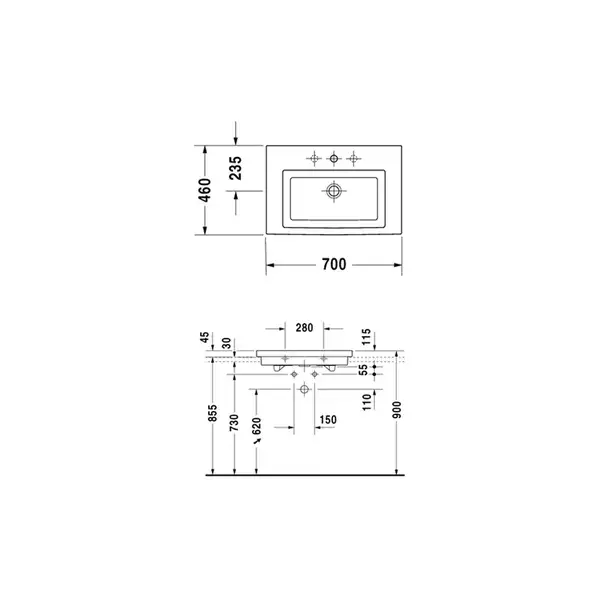 Раковина для мебели Duravit 2nd floor 70х46 см (0491700000) фото 3 Aquada.com.ua Раковина для мебели Duravit 2nd floor 70х46 см (0491700000) фото 3 Aquada.com.ua