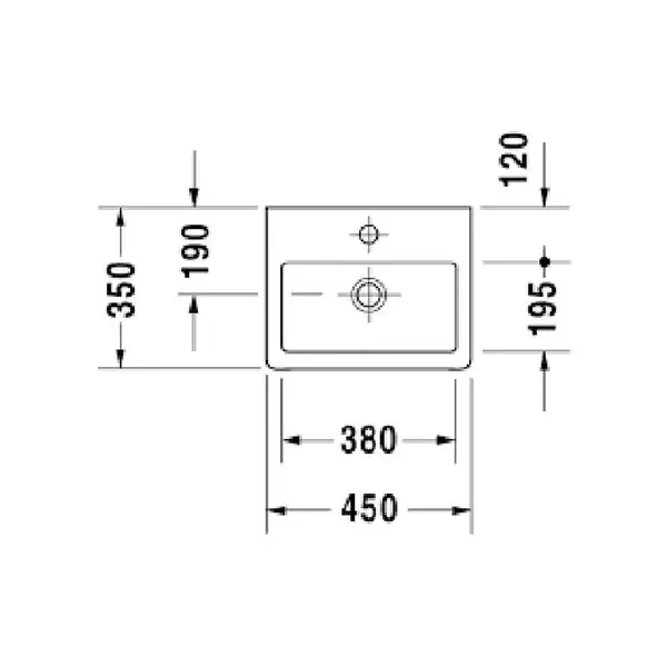 Раковина Duravit Vero 45х35 см (0704450060) фото 3 Aquada.com.ua Раковина Duravit Vero 45х35 см (0704450060) фото 3 Aquada.com.ua