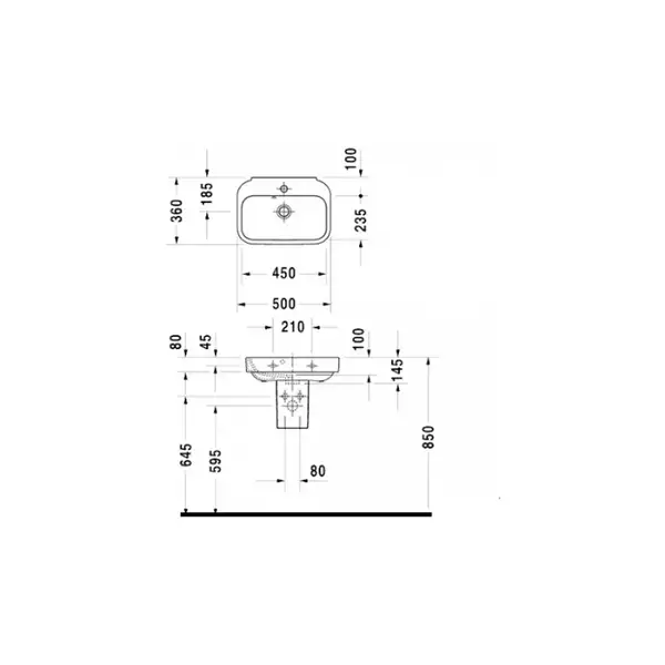 Раковина накладная на столешницу Duravit Happy D.2 50х36 см (0709500000) фото 2 Aquada.com.ua Раковина накладная на столешницу Duravit Happy D.2 50х36 см (0709500000) фото 2 Aquada.com.ua