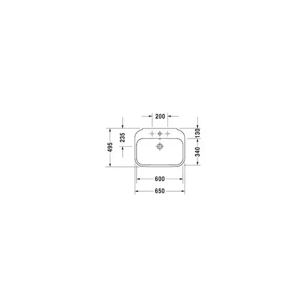 Раковина Duravit Happy D. 2 65х49,5 см (с 3 отв. под смеситель) (2316650030) фото 3 Aquada.com.ua