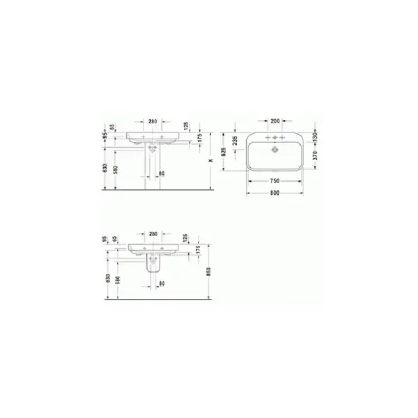 Раковина Duravit Happy D.2 80х52,5 см (с 3 отв, под смеситель) (2316800030) фото 2 Aquada.com.ua Раковина Duravit Happy D.2 80х52,5 см (с 3 отв, под смеситель) (2316800030) фото 2 Aquada.com.ua