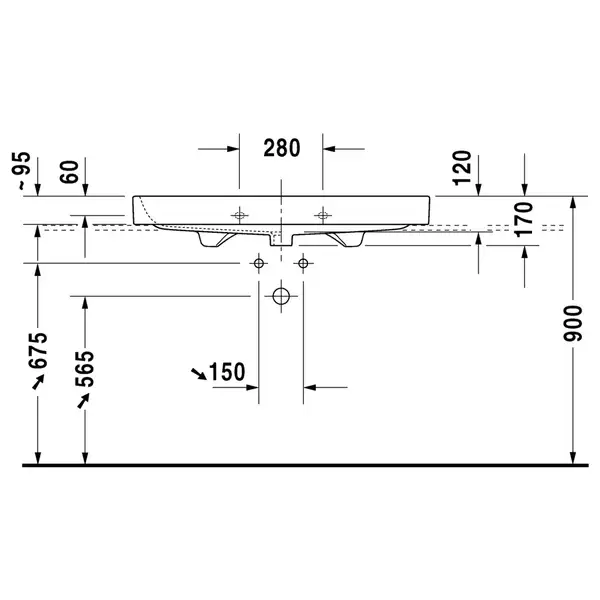 Раковина Duravit Happy D.2 100х50,5 см см (с 3 отв. под смеситель, шлифованная) (2318100025) фото 2 Aquada.com.ua Раковина Duravit Happy D.2 100х50,5 см см (с 3 отв. под смеситель, шлифованная) (2318100025) фото 2 Aquada.com.ua