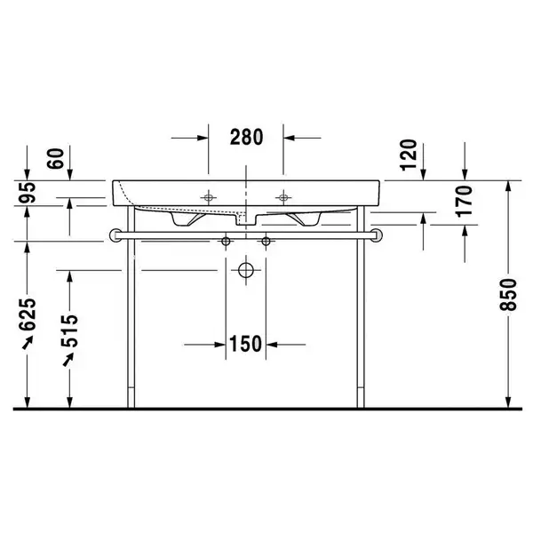 Раковина Duravit Happy D.2 100х50,5 см (с 3 отв. под смеситель) (2318100030) фото 3 Aquada.com.ua Раковина Duravit Happy D.2 100х50,5 см (с 3 отв. под смеситель) (2318100030) фото 3 Aquada.com.ua