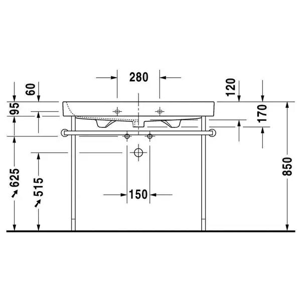 Раковина Duravit Happy D.2 100х50,5 см (без отв. под смеситель) (2318100060) фото 3 Aquada.com.ua