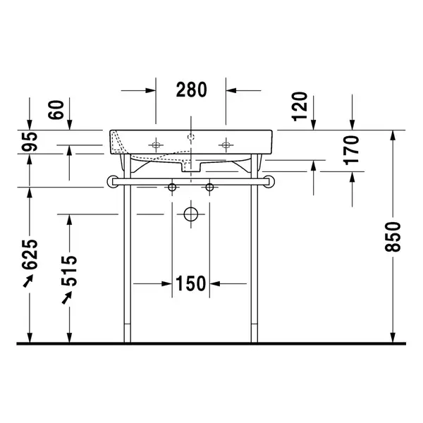 Раковина Duravit Happy D.2 65х50,5 см (с 1 отв. под смеситель) (2318650000) фото 2 Aquada.com.ua