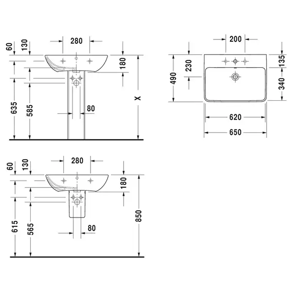 Раковина подвесная Duravit Me by Starck 65 х 49 см (2335650000) фото 2 Aquada.com.ua Раковина подвесная Duravit Me by Starck 65 х 49 см (2335650000) фото 2 Aquada.com.ua