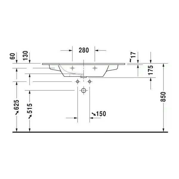 Раковина для мебели Duravit Me by Starck 103х49 см (2336100000) фото 2 Aquada.com.ua