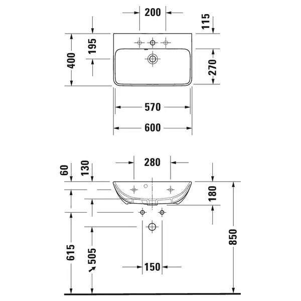 Раковина подвесная Duravit Vero Air 60х40 см (2343600000) фото 2 Aquada.com.ua Раковина подвесная Duravit Vero Air 60х40 см (2343600000) фото 2 Aquada.com.ua