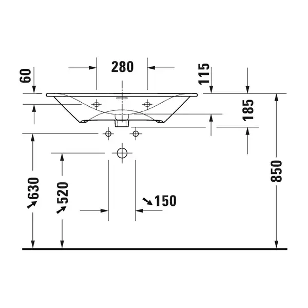 Раковина мебельная Duravit Viu 83 х 49 см (2344830000) фото 4 Aquada.com.ua Раковина мебельная Duravit Viu 83 х 49 см (2344830000) фото 4 Aquada.com.ua