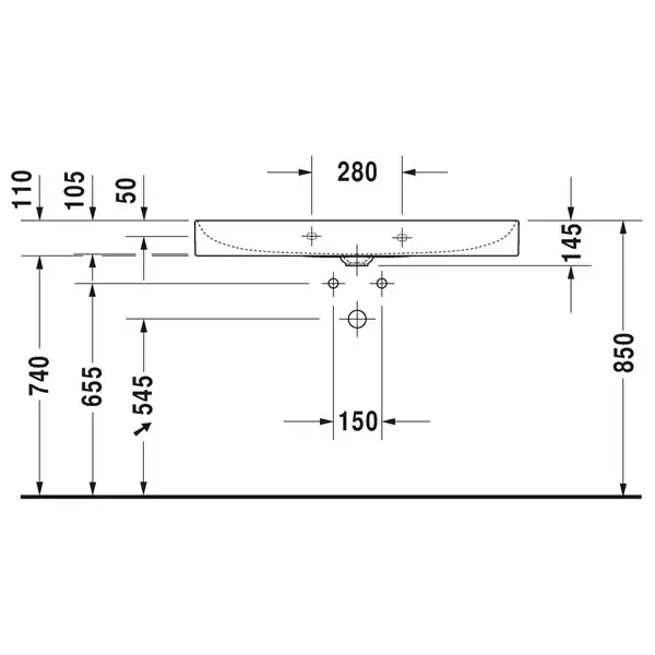 Раковина накладная на столешницу Duravit DuraSquare 100 х 47 см (2353100041) фото 3 Aquada.com.ua