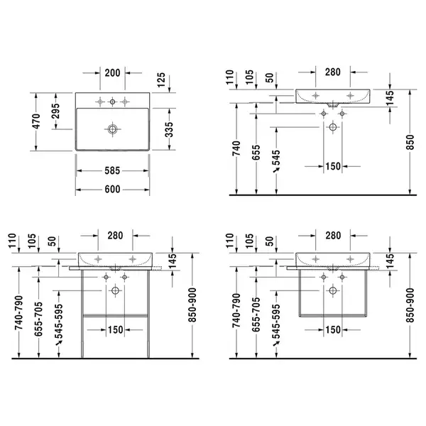 Раковина для мебели Duravit Bacino 60 х 47 см (2353600041) фото 3 Aquada.com.ua Раковина для мебели Duravit Bacino 60 х 47 см (2353600041) фото 3 Aquada.com.ua