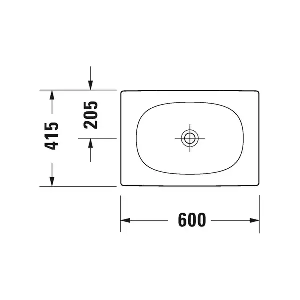 Раковина полувстраиваемая Duravit Viu 60 х 41,5 см (2358600000) фото 4 Aquada.com.ua