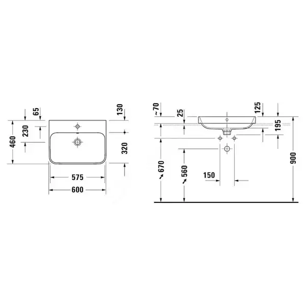 Раковина накладная на столешницу Duravit Happy D.2 Plus 60 х 46 см, белый/антрацит матовый (2360606100) фото 2 Aquada.com.ua Раковина накладная на столешницу Duravit Happy D.2 Plus 60 х 46 см, белый/антрацит матовый (2360606100) фото 2 Aquada.com.ua