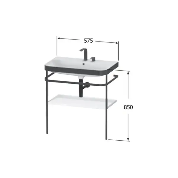 Раковина c-bonded с напольной металлической консолью Duravit Happy D.2 Plus 57,5 х 49 см (HP4735E2222) фото 2 Aquada.com.ua Раковина c-bonded с напольной металлической консолью Duravit Happy D.2 Plus 57,5 х 49 см (HP4735E2222) фото 2 Aquada.com.ua
