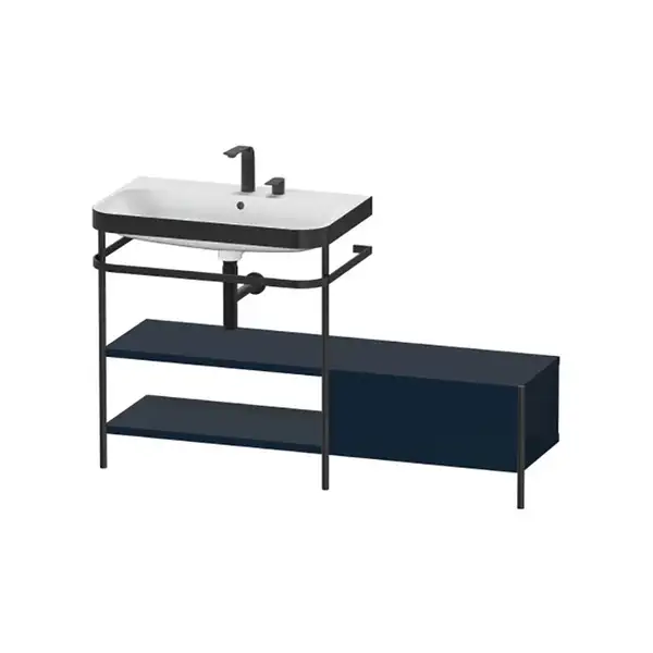 Раковина c-bonded с напольной металлической консолью Duravit Happy D.2 Plus 140 х 49 см (HP4752E9898) фото 1 Aquada.com.ua