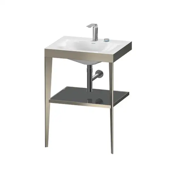 Металлическая консоль с раковиной c-bonded Duravit XViu 60 х 48 х h85 см, матовое шампанское/серый (XV4714EB189) фото 1 Aquada.com.ua Металлическая консоль с раковиной c-bonded Duravit XViu 60 х 48 х h85 см, матовое шампанское/серый (XV4714EB189) фото 1 Aquada.com.ua