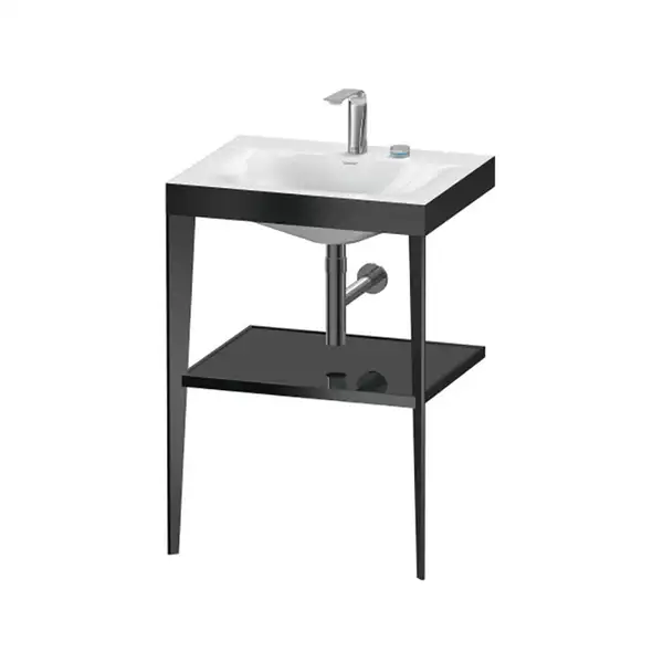 Металлическая консоль с раковиной c-bonded Duravit XViu 60 х 48 х h85 см, чёрный матовый/чёрный глянцевый (XV4714EB240) фото 1 Aquada.com.ua Металлическая консоль с раковиной c-bonded Duravit XViu 60 х 48 х h85 см, чёрный матовый/чёрный глянцевый (XV4714EB240) фото 1 Aquada.com.ua