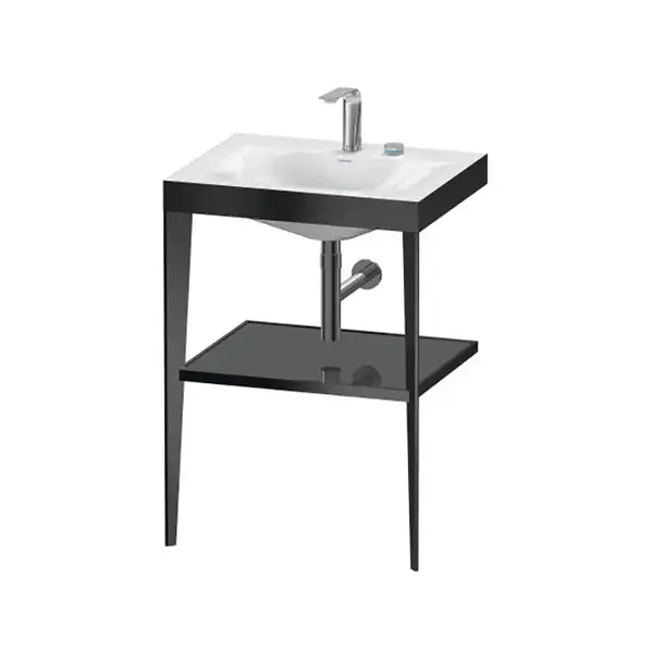 Металлическая консоль с раковиной c-bonded Duravit XViu 60 х 48 х h85 см, чёрный матовый/серый (XV4714EB289) фото 1 Aquada.com.ua Металлическая консоль с раковиной c-bonded Duravit XViu 60 х 48 х h85 см, чёрный матовый/серый (XV4714EB289) фото 1 Aquada.com.ua