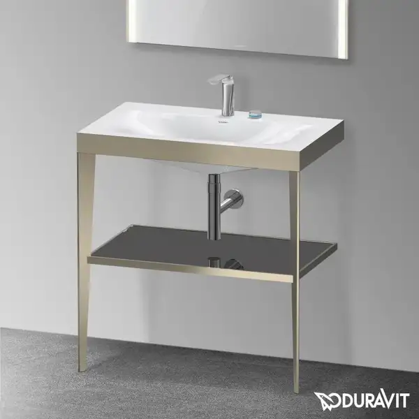 Металлическая консоль с раковиной c-bonded Duravit XViu 80 х 48 х h85 см, матовое шампанское/чёрный глянецевый (XV4715EB140) фото 2 Aquada.com.ua Металлическая консоль с раковиной c-bonded Duravit XViu 80 х 48 х h85 см, матовое шампанское/чёрный глянецевый (XV4715EB140) фото 2 Aquada.com.ua