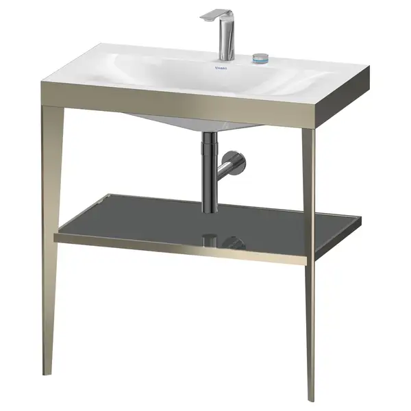 Металлическая консоль с раковиной c-bonded Duravit XViu 80 х 48 х h85 см, матовое шампанское/серый (XV4715EB189) фото 1 Aquada.com.ua Металлическая консоль с раковиной c-bonded Duravit XViu 80 х 48 х h85 см, матовое шампанское/серый (XV4715EB189) фото 1 Aquada.com.ua